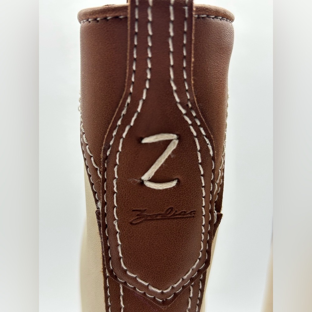Zodiac Dawson Brown & Cream Vegan Tall Boots – Classic Western Beauty, Size 6M - Picture 11 of 13